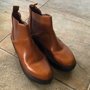 Doc Martens Brown Platform Chelsea Boot